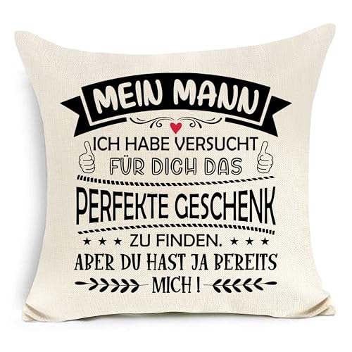 Geschenk für Ehemann Ich Habe versucht Finden Aber du hast ja Schon Mich Kissenbezug für Ehemann Jahrestag Geburtstag von Awyuan
