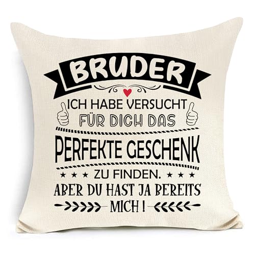 Awyuan Kissenbezug Geschenk für Mama Papa Tochter Sohn Freund Schwester Nichte Oma lustig Geburtstag Geschenk Weihnachten Muttertag Jahrestag Geschenk (Bruder) von Awyuan