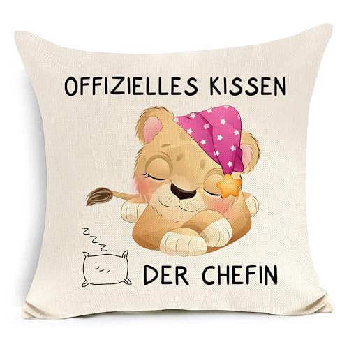 Awyuan Offizielles Kissen der Chefin Lustiges Geschenk Kissenbezug für Mama Ehefrau Schwester Freundin Geburtstag (Frau) von Awyuan