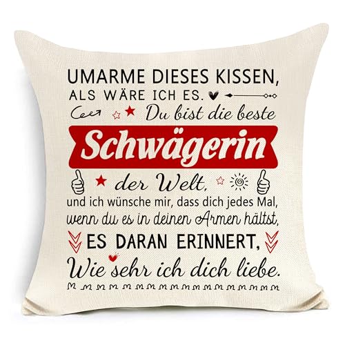 Awyuan Schwägerin Geschenk Umarme Dieses Kissen als wäre ich es Home Decoration Kissenbezug für Schwägerin Geburtstag von Awyuan