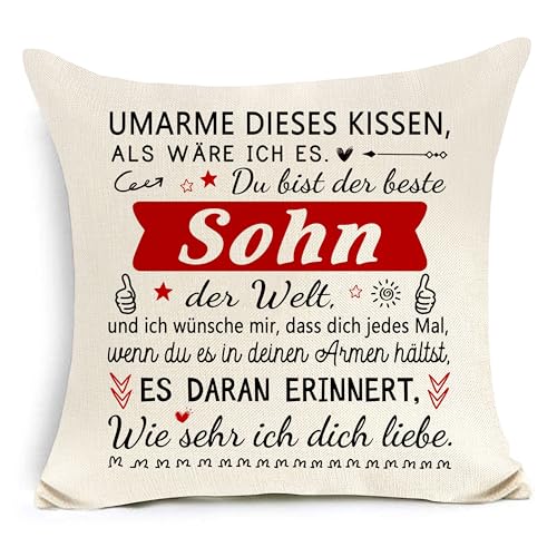 Geschenk von Mama und Papa für den Sohn Umarme Dieses Kissen als wäre ich es Kissenbezug als Wohnaccessoire für den Geburtstag Weihnachten oder den Schulabschluss des Sohnes Geschenk von Mama und Papa für den Sohn Umarme Dieses Kissen als wäre ich es Kissenbezug als Wohnaccessoire für den Geburtstag Weihnachten oder den Schulabschluss des Sohnes von Awyuan