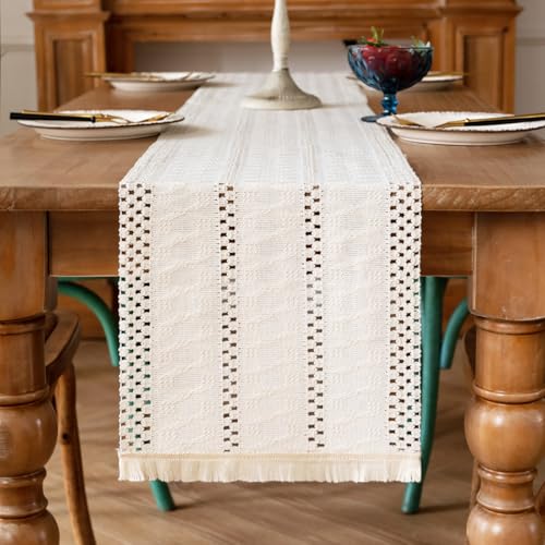 Tischläufer Beige Boho Table Runner Makramee Baumwolle Flachs Deko Tischdecke mit Quasten & Häkelspitze Tischläufer Creme Leinen Abwaschbar für Hochzeit Party Geburtstag Dekoration 30x140cm Tischläufer Beige Boho Table Runner Makramee Baumwolle Flachs Deko Tischdecke mit Quasten & Häkelspitze Tischläufer Creme Leinen Abwaschbar für Hochzeit Party Geburtstag Dekoration 30x140cm von AwzyGous