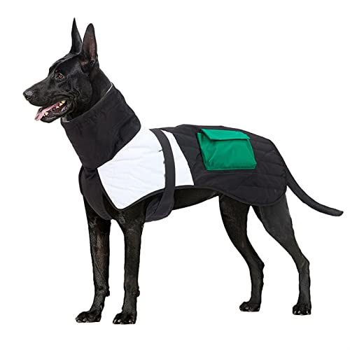 AxBALL Haustier-Hundekleidung, Winter, super warme Jacke, Dicker Baumwollmantel, wasserdicht for kleine, mittelgroße Hunde, Welpen, Yorkshire-Outfit (Color : Black-White, Size : XX-Large) von AxBALL
