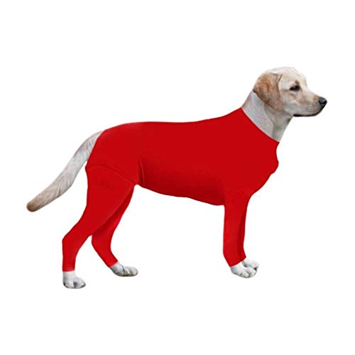 AxBALL Hunde-Bekleidung Operative Schutz Langer Ärmel Bodysuit-Overall-Winter-Overall for Hunde (Color : Red, Size : S) von AxBALL
