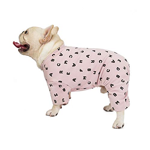 AxBALL Hundewinterkleidung Brief Drucken Hündchen Kostüm Französisch Bulldog Hundekleidung for mittlere große Hunde Mantel Pet Overalls Ropa Perro (Color : Pink, Size : Medium) von AxBALL
