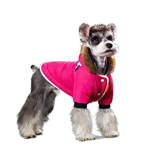 AxBALL Super warme Winterhundekleidung for kleine Hunde wasserdichte Stoff Herbst Dicke Haustier Hoodies Chihuahua Welpen Kostüm Mantel for Mops (Color : Pink Coat, Size : Large) von AxBALL