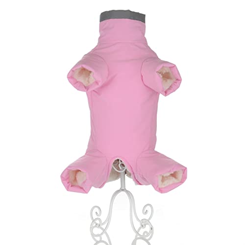 AxBALL Winterkleidung for kleine Hunde Warme Fleecewelpen Haustier Manteljacke Wasserdicht Reflektierende Hund Jumpsuits Chihuahua Kleidung Overalls (Color : Pink for Girl, Size : 16) von AxBALL