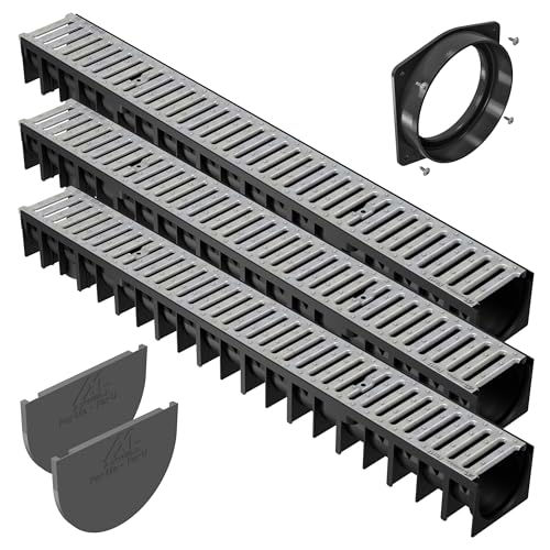 AxHeLL - Entwässerungsrinne befahrbar mit DIY absatzsicherem, Entwässerungsrinne terrasse Stahlrost verzinkt komplett Set für Entwässerung, Garagen, Gärten, Terrassen 1m x 120 x 92mm (3 Stück) AxHeLL - Entwässerungsrinne befahrbar mit DIY absatzsicherem, Entwässerungsrinne terrasse Stahlrost verzinkt komplett Set für Entwässerung, Garagen, Gärten, Terrassen 1m x 120 x 92mm (3 Stück) von AxHeLL