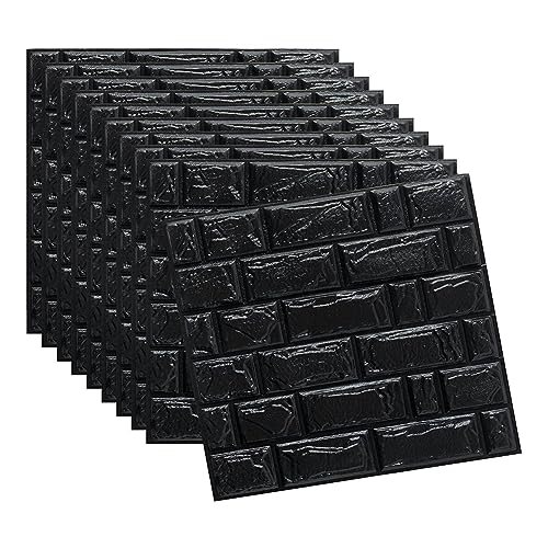 Axaooqeld 10er-Pack 3D-Ziegelstein-Tapeten zum Abziehen und Aufkleben, Abnehmbare Tapeten, Wasserdichtes PE von Axaooqeld