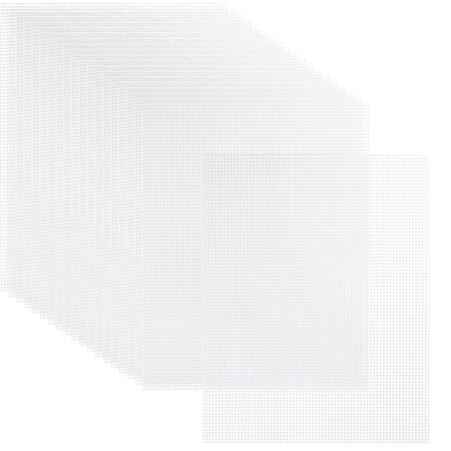 Axaooqeld 20 Blatt Kunststoff-Leinwand, 13 X 10,2, 7 CT Transparente Kunststoff-Netz-Leinwand-Blätter für Stickerei, Kreuzstich-Netz-Blätter, Langlebig von Axaooqeld