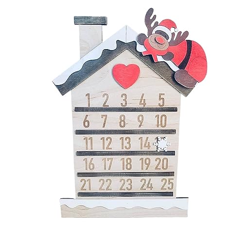Axaooqeld Weihnachts-Countdown-Ornament Aus, Weihnachts-Adventskollektion, Dekorativer Wiederverwendbarer Countdown-Kalender Aus, 11,8, Weihnachtsmannbart Typ A von Axaooqeld