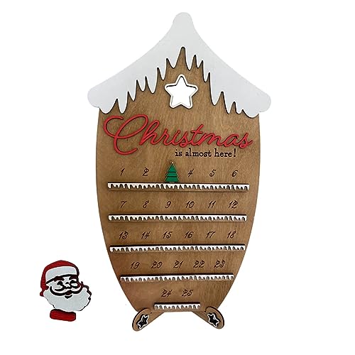 Axaooqeld Weihnachts-Countdown-Ornament Aus, Weihnachts-Adventskollektion, Dekorativer Wiederverwendbarer Countdown-Kalender Aus, 11,8, Weihnachtsmannbart Typ C von Axaooqeld