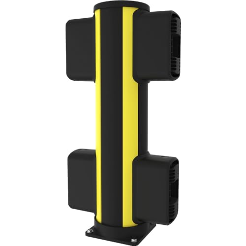 Axelent | Rammschutz-Mittelpoller X-Protect | Höhe 870 mm | zwei Anschlüsse | gegenüberliegend von Axelent