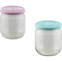 Axentia Einmachglas 425 ml Aufbewahrungsglas in türkis/rosa, 1 Stück, Ø8,5 x Höhe 10 cm Axentia Einmachglas 425 ml Aufbewahrungsglas in türkis/rosa, 1 Stück, Ø8,5 x Höhe 10 cm von Axentia