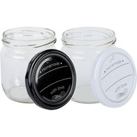 Axentia Einmachglas HOMEMADE 425 ml mit Beschriftungszeile, kleines Marmeladenglas, ideal für Nachspeise oder Vorspeise von Axentia