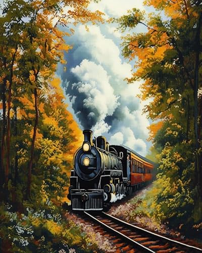 AxiangziK Landschaft Stickerei-Set Kreuzstich 11CT,Zug durch den Wald,DIY Stickerei Set Erwachsene Anfänger Kinder,Cross Stitch Kit,40x50cm AxiangziK Landschaft Stickerei-Set Kreuzstich 11CT,Zug durch den Wald,DIY Stickerei Set Erwachsene Anfänger Kinder,Cross Stitch Kit,40x50cm von AxiangziK