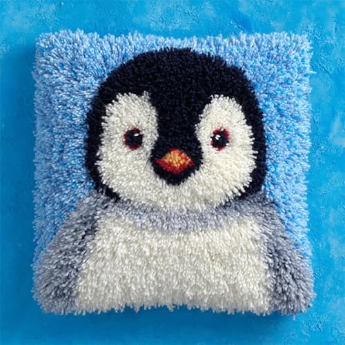 AxiangziK Süße Tiere Latch Hook Kits Cushion Cover,Cartoon-Pinguin,Latch Hook Embroidery for Adults and Beginners Pillow Case Sofa Cushion Cover Craft Kits,17x17in AxiangziK Süße Tiere Latch Hook Kits Cushion Cover,Cartoon-Pinguin,Latch Hook Embroidery for Adults and Beginners Pillow Case Sofa Cushion Cover Craft Kits,17x17in von AxiangziK
