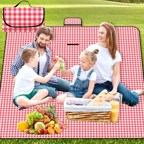 Axinyijia 200x200 cm Picknickdecke mit Griff, Picnic Blanket Wasserdicht, Tragbare Campingdecke Groß, Strandmatte für Outdoor Picknicks Camping von Axinyijia