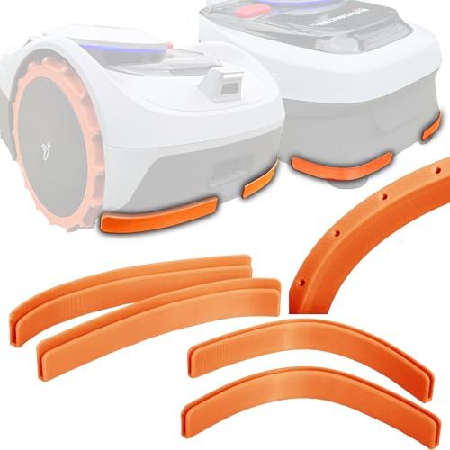 Axis Line 4x Kantenschutz kompatibel mit Rasenmäher Segway Navimow i105e & i108e Schutz Bumper Tuning Mähroboter - einfach gesteckt, kein kleben - mit Wasserablauflöchern (orange) von Axis Line