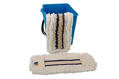 Profi Wischmop 4 in 1 Praxis Mop 40cm oder 50cm Mircofaser Baumwoll 4Fach in Tuftingverfahren farbcodiert (50cm) von Axis Line