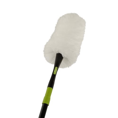 Axis Line Staubwedel teleskopierbar aus Microfaser, 1.32 – 1.95 m einstellbare Höhe, in weiß und der Kopf ist auswechselbar (1, Microfaser bis 1,95 m) von Axis Line