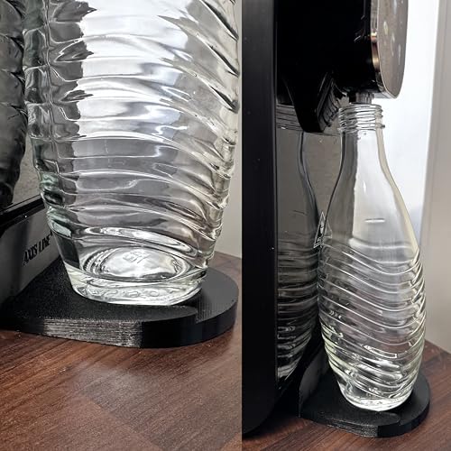 Osmofresh Quella Pro & SodaStream Glaskaraffen kompatibeler Axis Line Adapter, Nutzung von SodaStream Glas-Karaffen unter der Quella Pro ohne festhalten oder verschütten (schwarz) von Axis Line