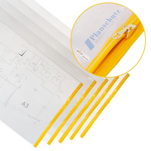 Axis Line Planschutztaschen DIN A0, DIN A1, DIN A2, DIN A3, DIN A4, 700x1200, 900x1400, 1000x1350,u.v.m für Baupläne | Plantasche | Planschutzfolie | hier: (320x440mm 10er Pack DIN A3) von Axis Line