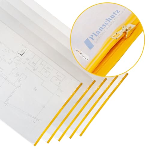 Axis Line Planschutztaschen DIN A0, DIN A1, DIN A2, DIN A3, DIN A4, 700x1200, 900x1400, 1000x1350,u.v.m für Baupläne | Plantasche | Planschutzfolie | hier: (900x1400 5er Pack DIN A0 oversize) von Axis Line