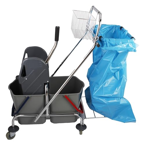 Profi Doppelfahreimer Chrom 2 x 17 Liter mit Müllsackhalter von Axis Line