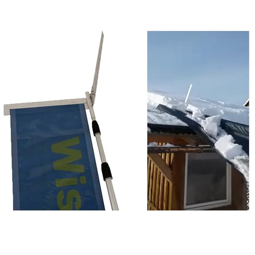Schneeräumer Dach Schneerutsche für große Mengen - Dachräumer für Teleskopstange optional wählbar von 6m bis 16 Meter (Schneerutsche+12m+Gripprotector) von Axis Line