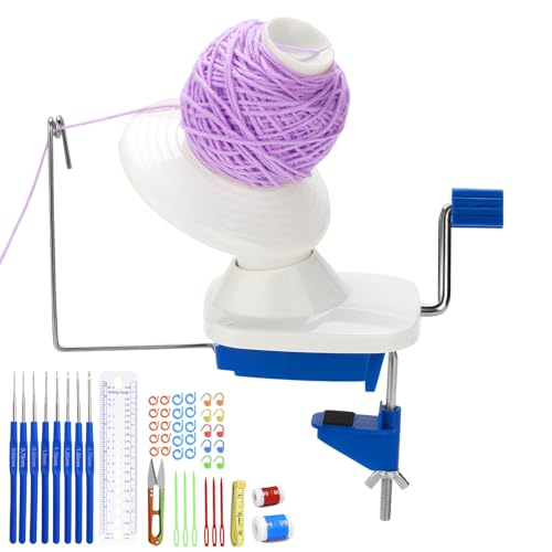Kugelwickler, 50-teiliges Wollwickler-Set, Wollwickler, Swift Garnkugelwickler, handbetriebene schnelle Garn-Wickelmaschinen mit 8 Größen Häkelnadel und Strickzubehör Kugelwickler, 50-teiliges Wollwickler-Set, Wollwickler, Swift Garnkugelwickler, handbetriebene schnelle Garn-Wickelmaschinen mit 8 Größen Häkelnadel und Strickzubehör von Axmru