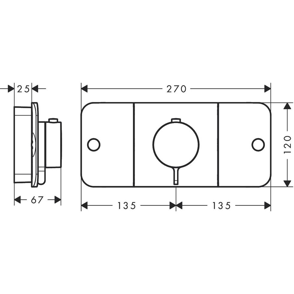 AXOR Thermostat UP One Fertigset 2 Verbraucher chrom 45712000 von Axor