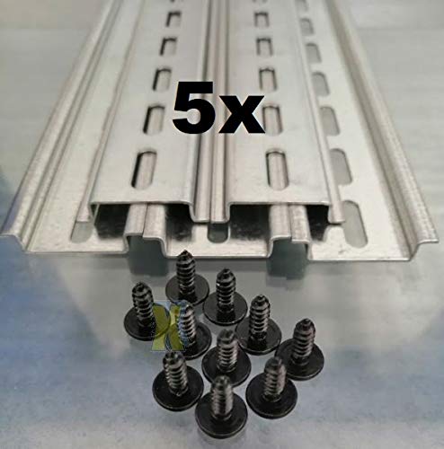 5 Stück Tragschiene Hutschiene 35mm x 7,5mm - Zuschnitt ca. 45cm - 450mm mit Befestigungsschrauben Hutschienen Zuschnitte für Schaltschrank oder Klemmenkasten 5 Stück Tragschiene Hutschiene 35mm x 7,5mm - Zuschnitt ca. 45cm - 450mm mit Befestigungsschrauben Hutschienen Zuschnitte für Schaltschrank oder Klemmenkasten von Axppin