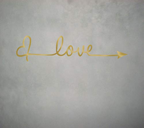 Love Herz Sticker Aufkleber Wandtattoo Wandaufkleber Wand Schlafzimmer Modern Selbstklebend Romantisch Liebe (Gold, M 100cm x 24cm) von Axppin