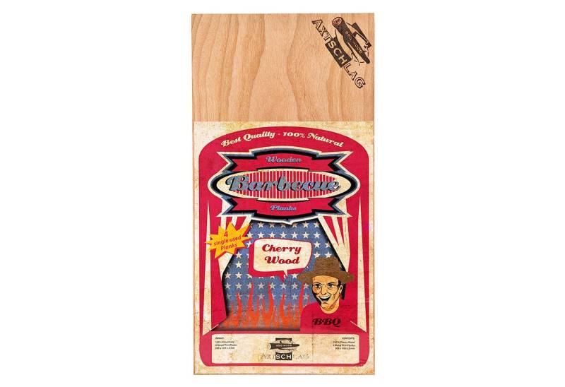 Axtschlag Aromaplanke Axtschlag Single Used Wood Planks Kirsche 4er-Set, Holz von Axtschlag