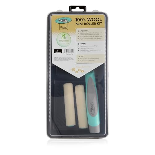 Axus Decor Farbwanne und Walzen-Set – 10,2 cm Farbrollerhülsen (2 Stück), mit Farbrollerwanne und Rahmen – Mini-Walzenhülsen aus 100% natürlicher Wolle, für glatte Holz- und Metalloberflächen, für Axus Decor Farbwanne und Walzen-Set – 10,2 cm Farbrollerhülsen (2 Stück), mit Farbrollerwanne und Rahmen – Mini-Walzenhülsen aus 100% natürlicher Wolle, für glatte Holz- und Metalloberflächen, für von Axus Décor