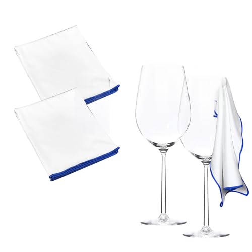 Axvxby 2er-Set Mikrofaser Poliertücher 65x50 cm – Große fusselfreie Glaspolitur Tücher für Brillen, Spiegel, Weingläser und Objektive von Axvxby