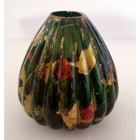 Vintage Handbemalte Glaskuppel Vase von AyCarambaGifts