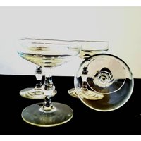Vintage Kristallklares Glas Sektglas Set/4 von AyCarambaGifts