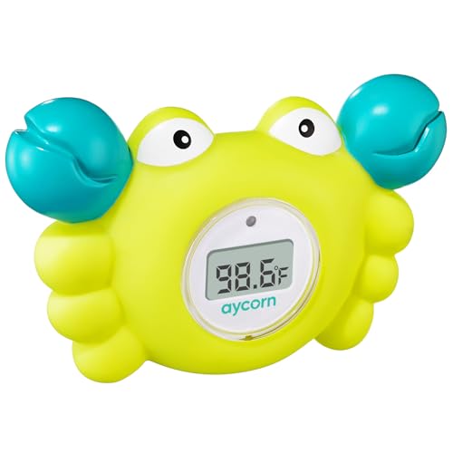 AYCORN Digitales Thermometer für Bad und Babyzimmer mit LED-Warnlampe - Badethermometer für Kinder & Baby zum Messen der Wassertemperatur und Spielen in der Badewanne - Für Jungen + Mädchen von Aycorn