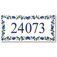 Hausnummern, Keramikfliese, Hausnummernplakette Mit Blaubeeren, Personalisierte Adresstafeln, Einweihungsgeschenk von AyeBarDesigns