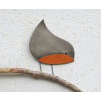 Rotkehlchen Gedenkdekor, Erinnerungsvogel, Wandkunst, Gartendekor, Beileidsgeschenk von AyeBarDesigns