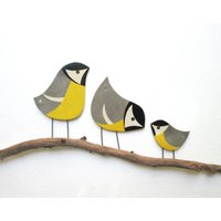 Kohlmeise Vogel Wand Kunst, Keramik Garten Dekor, Outdoor Dekor von AyeBarDesigns