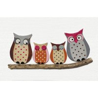 Vogelfamilie Wandkunst, Vögel Wanddekor, Eulenwandkunst, Familiengeschenk, Keramik Eulenfamilie, Wandbehang Eulen von AyeBarDesigns