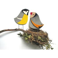Vogel Wand Deko, Keramik Gartenkunst, Outdoor Wandkunst, Singvögel Grden Dekor, Hänger Vögel von AyeBarDesigns