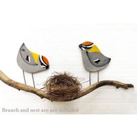 Vogel Wandkunst, Keramik Gartendekor, Outdoor Wanddekor, Perching Vögel Wandkunst von AyeBarDesigns