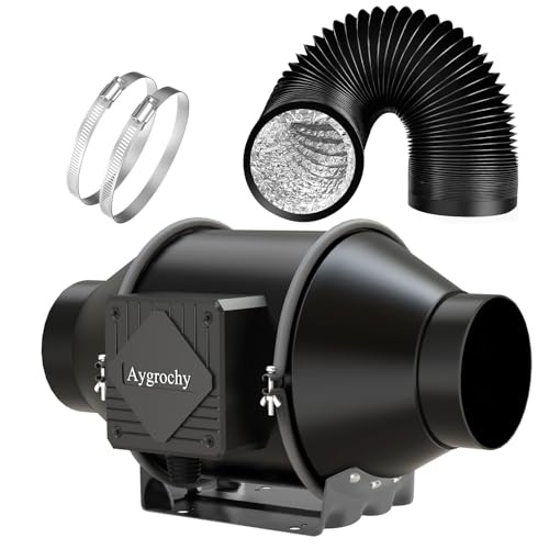 Aygrochy 100mm Regelbar Rohrventilator mit Abluftschlauch, Drehstrom EC motor Abluftventilator für Heizung, Kühlung, Booster, Wachstumszelte, Hydrokulturen, Heimgebrauch, Belüftung und Abluftgebläse. Aygrochy 100mm Regelbar Rohrventilator mit Abluftschlauch, Drehstrom EC motor Abluftventilator für Heizung, Kühlung, Booster, Wachstumszelte, Hydrokulturen, Heimgebrauch, Belüftung und Abluftgebläse. von Aygrochy