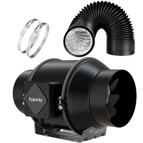Aygrochy Regelbar Rohrventilator 150mm mit abluftschlauch, Drehstrom EC Motor Abluftventilator für Heizung, Kühlung, Booster, Wachstumszelte, Hydrokulturen, Heimgebrauch, Belüftung und Abluftgebläse. Aygrochy Regelbar Rohrventilator 150mm mit abluftschlauch, Drehstrom EC Motor Abluftventilator für Heizung, Kühlung, Booster, Wachstumszelte, Hydrokulturen, Heimgebrauch, Belüftung und Abluftgebläse. von Aygrochy