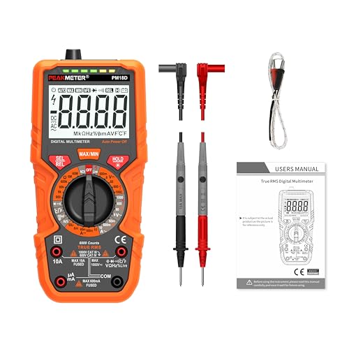 Digital Multimeter mit 6000 Zählungen,True RMS Voltmeter Ohmmeter Amperemeter,Misst Spannung Strom Widerstand Diode Durchgang Temperatur Frequenz NCV Mit LCD-Anzeige und Taschenlampe Digital Multimeter mit 6000 Zählungen,True RMS Voltmeter Ohmmeter Amperemeter,Misst Spannung Strom Widerstand Diode Durchgang Temperatur Frequenz NCV Mit LCD-Anzeige und Taschenlampe von Ayitam