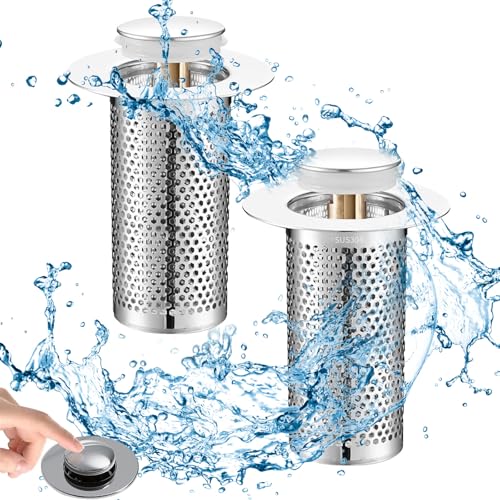 Ayizhiniu 2pcs Bodenablauf Filter aus Edelstahl, Abflussstopfen mit Sieb, Pop Up Waschbecken Abfluss Filte, Waschbecken Sieb, Benutzt für Küchen, Bad, Müll Strainer Ayizhiniu 2pcs Bodenablauf Filter aus Edelstahl, Abflussstopfen mit Sieb, Pop Up Waschbecken Abfluss Filte, Waschbecken Sieb, Benutzt für Küchen, Bad, Müll Strainer von Ayizhiniu